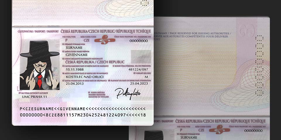 passport czechia psd